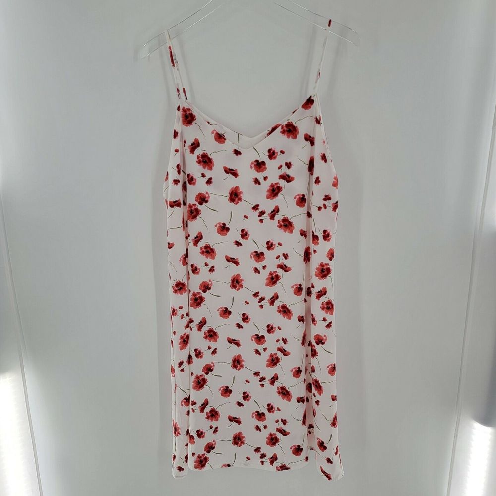 Indibrand Slip Dress Womens Medium Midi Floral Spaghetti Strap